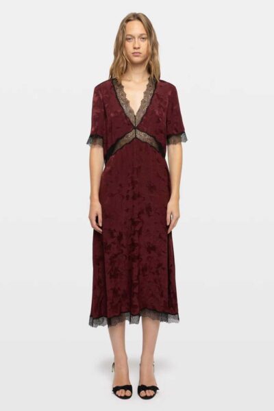 Zadig & Voltaire Redoxal Dress Silk, Cherry.