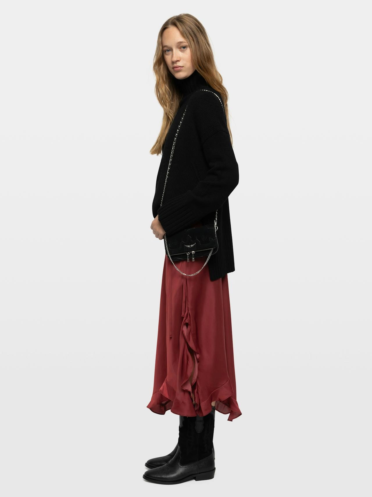 Zadig & Voltaire Jeto Satin Skirt, Cherry.