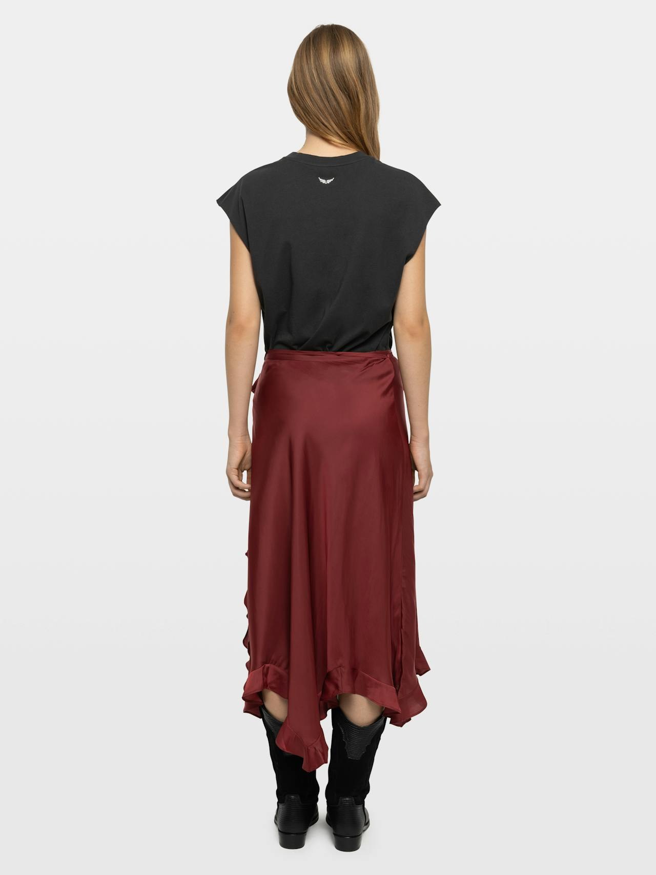 Zadig & Voltaire Jeto Satin Skirt, Cherry.