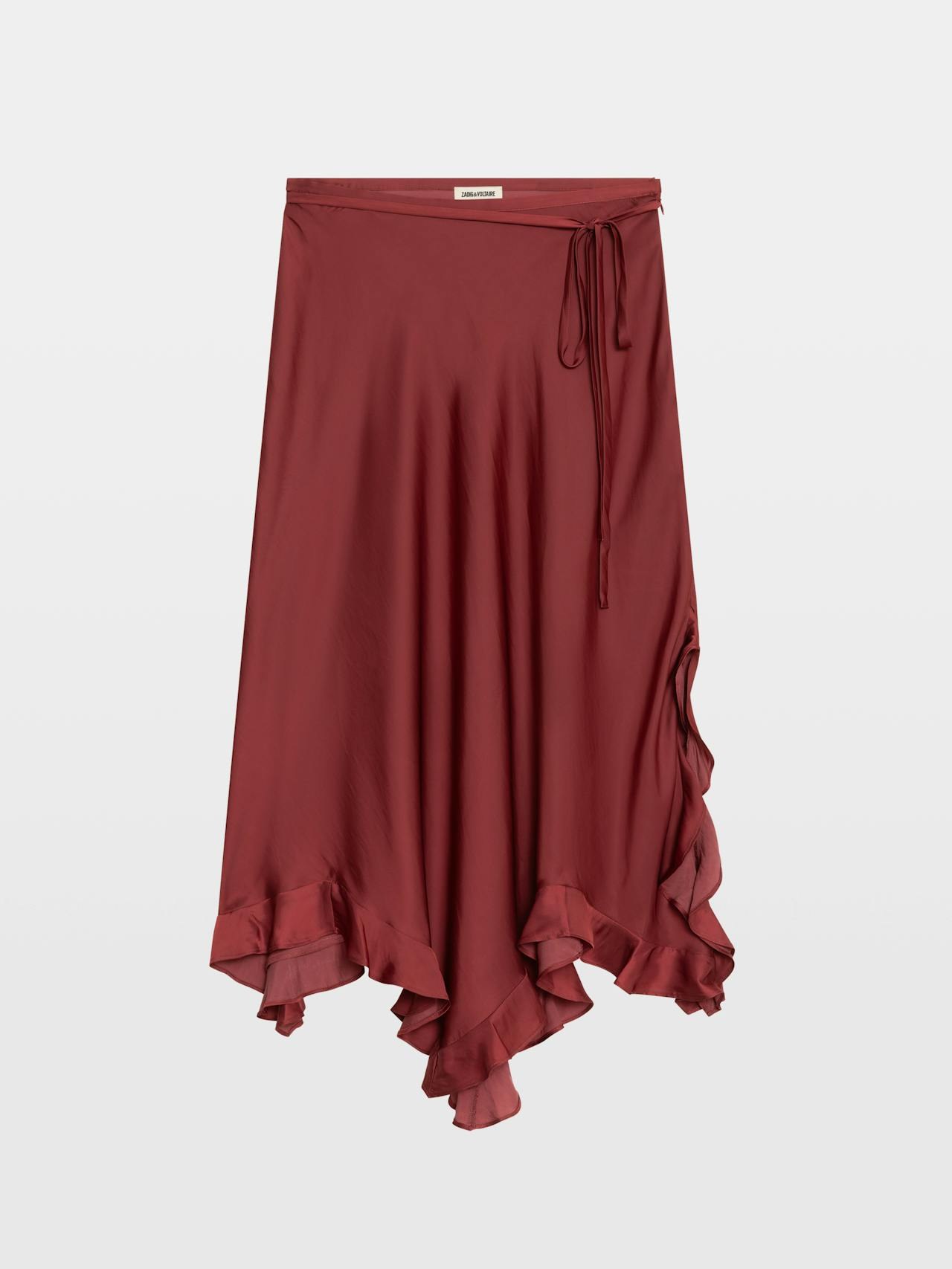 Zadig & Voltaire Jeto Satin Skirt, Cherry.