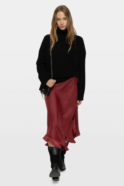 Zadig & Voltaire Jeto Satin Skirt, Cherry.