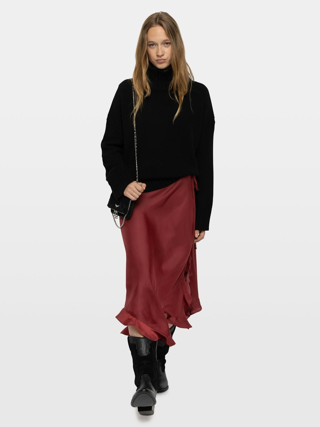 Zadig & Voltaire Jeto Satin Skirt, Cherry.