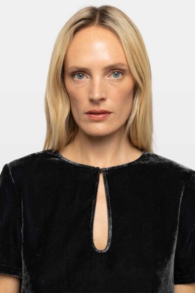 Zadig & Voltaire Tchai Velvet Top, Anthracite.