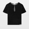 Zadig & Voltaire Tchai Velvet Top, Anthracite.