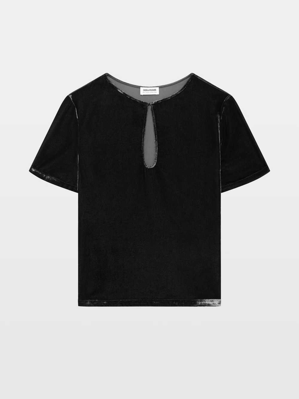 Zadig & Voltaire Tchai Velvet Top, Anthracite.