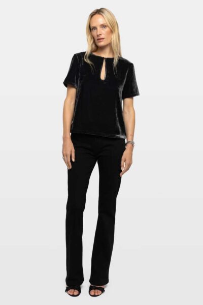 Zadig & Voltaire Tchai Velvet Top, Anthracite.