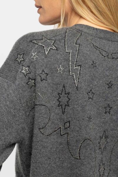 Zadig & Voltaire Mirkaz Cashmere Cardigan, Anthracite.