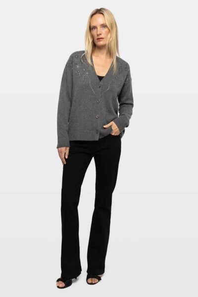 Zadig & Voltaire Mirkaz Cashmere Cardigan, Anthracite.