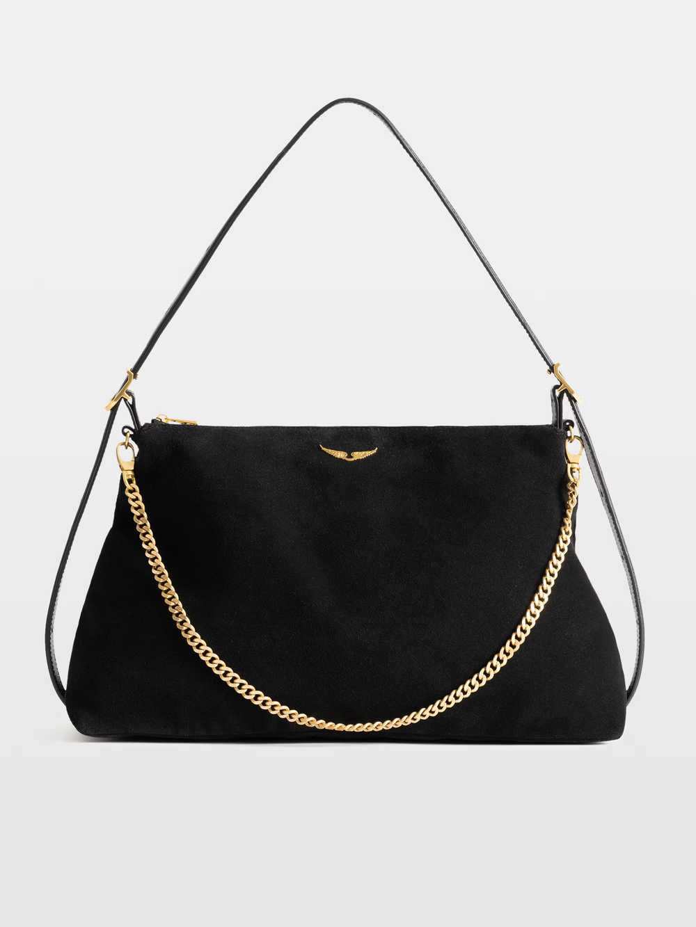 Zadig & Voltaire Jim Bag Suede, Black gold.