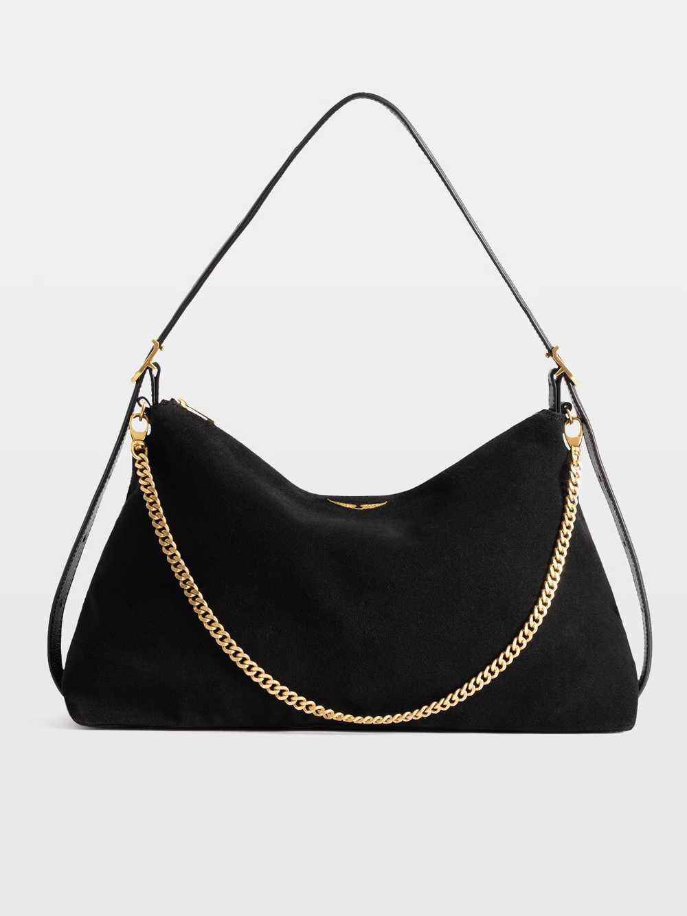 Zadig & Voltaire Jim Bag Suede, Black gold.
