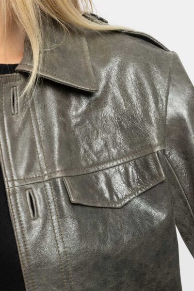 Zadig & Voltaire Veram Leather Jacket, Medium Grey.