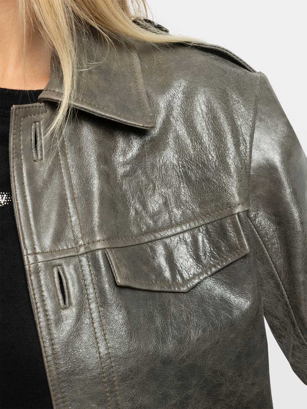 Zadig & Voltaire Veram Leather Jacket, Medium Grey.