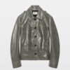 Zadig & Voltaire Veram Leather Jacket, Medium Grey.