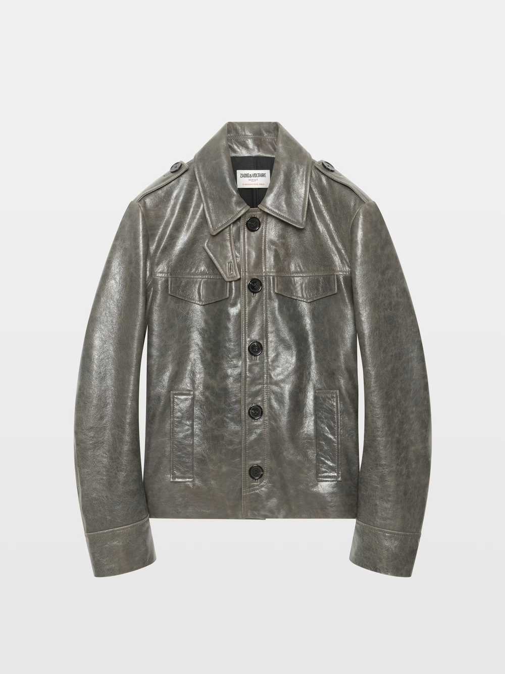 Zadig & Voltaire Veram Leather Jacket, Medium Grey.