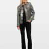 Zadig & Voltaire Veram Leather Jacket, Medium Grey.