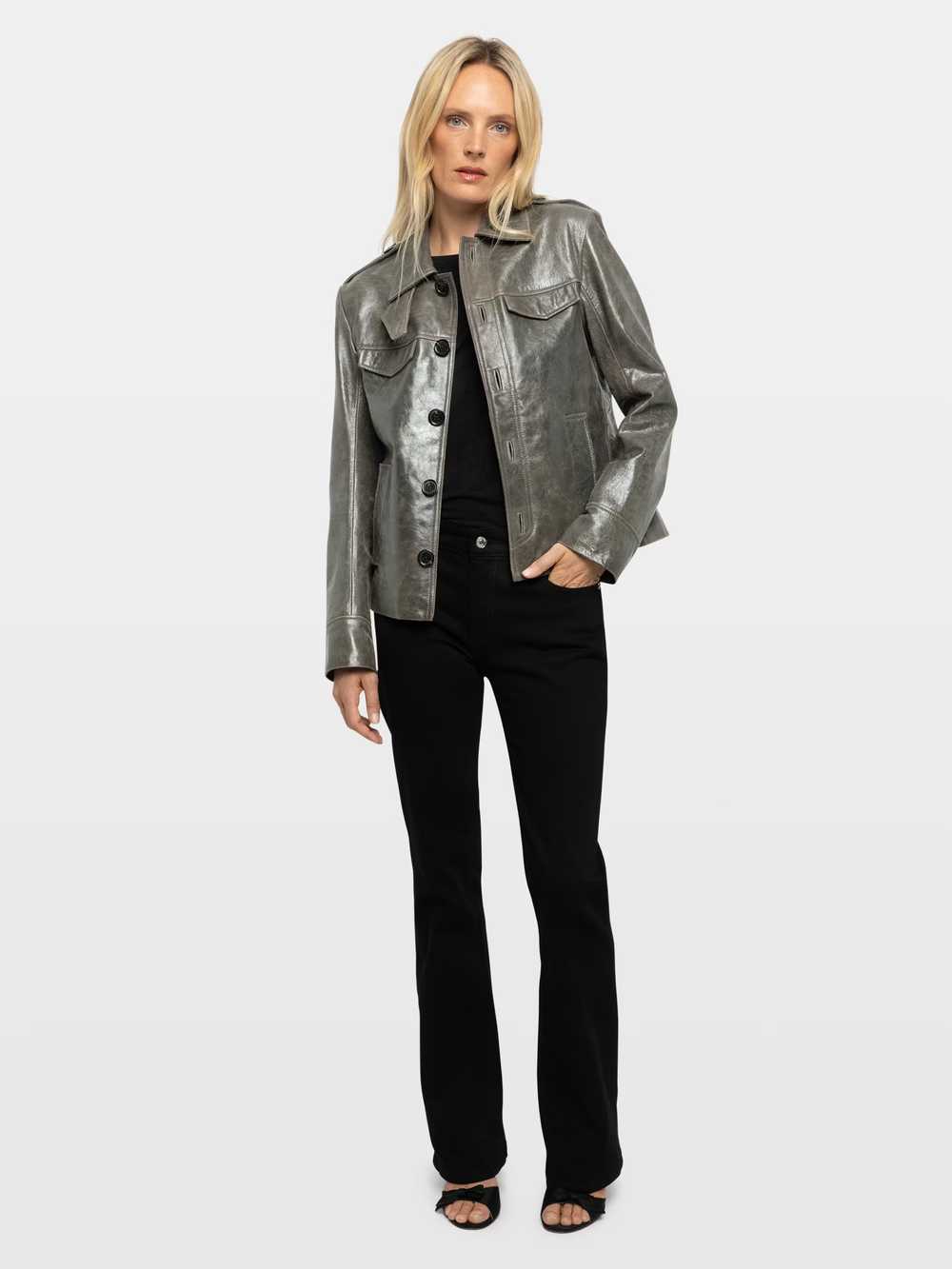 Zadig & Voltaire Veram Leather Jacket, Medium Grey.