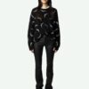 Zadig & Voltaire Markus Diamante Wings Cashmere Jumper, Noir.