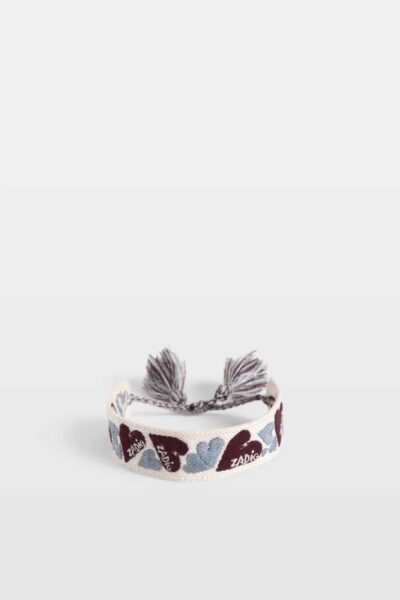 Zadig & Voltaire Zadig Woven Heart Bracelet, Deep purple.