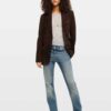 Zadig & Voltaire Vanille Suede Leather Blazer, Dark chocolate.