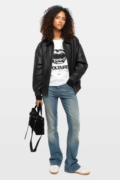 Zadig & Voltaire Loriand Leather Jacket, Black.